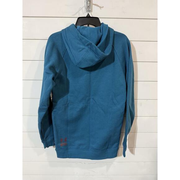 Under Armour Men's Loose Small Full Zip Hoodie Teal Zip Pockets - Picture 3 of 4